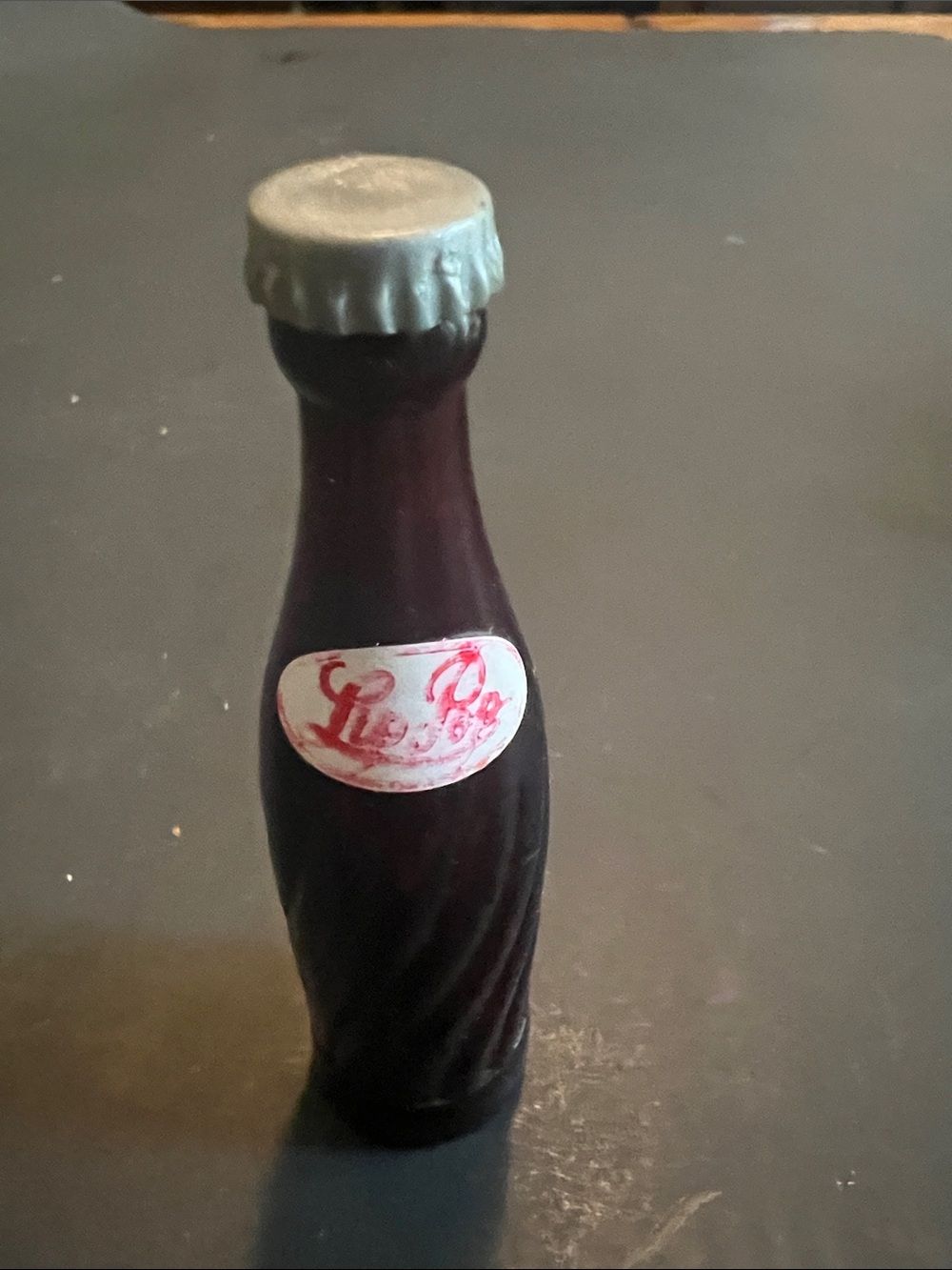 Vintage Style Decorative Bottle Accent in Deep Brown with Silvertone Lid